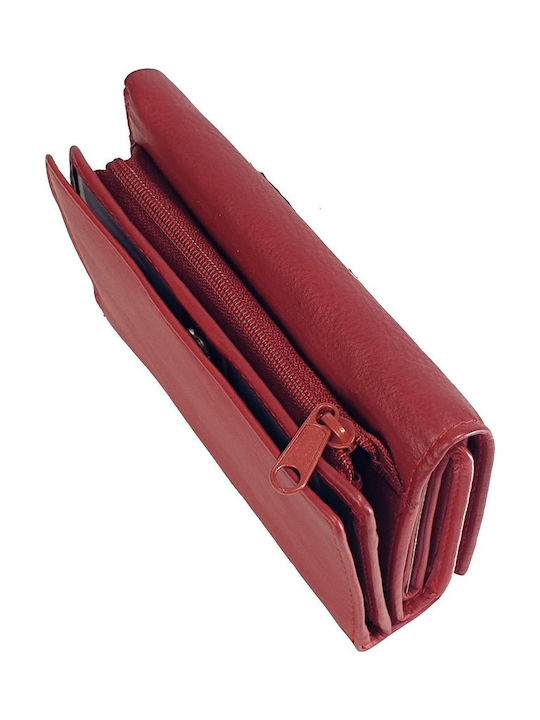 Small Leather Women's Wallet Classic with RFID Red
