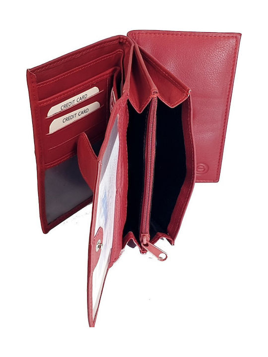 Large Leather Women's Wallet Travel with RFID Red