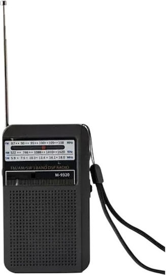 PR-1013 Mini Radio Rechargeable with USB Black