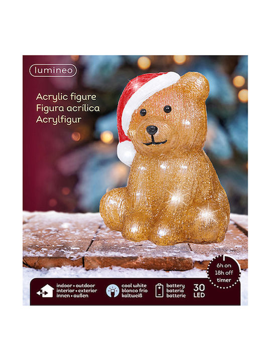 Lumineo Christmas Lighting Bear Santa Hat 30 Leds 18cm 490384