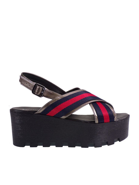 Women's Ankle Strap Platforms Blue