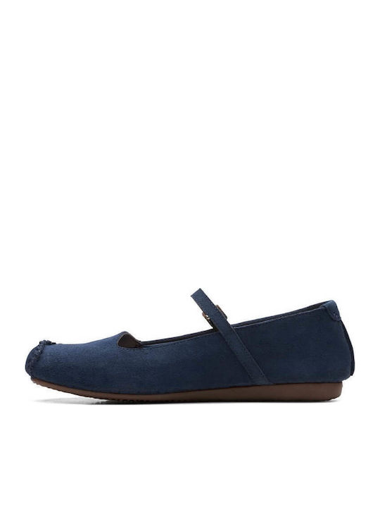 Anatomic Suede Ballerinas Freckle Bar Navy Blue