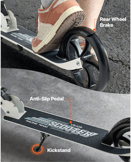 Vevor Kids Foldable 2-Wheel Scooter for 8+ Years White