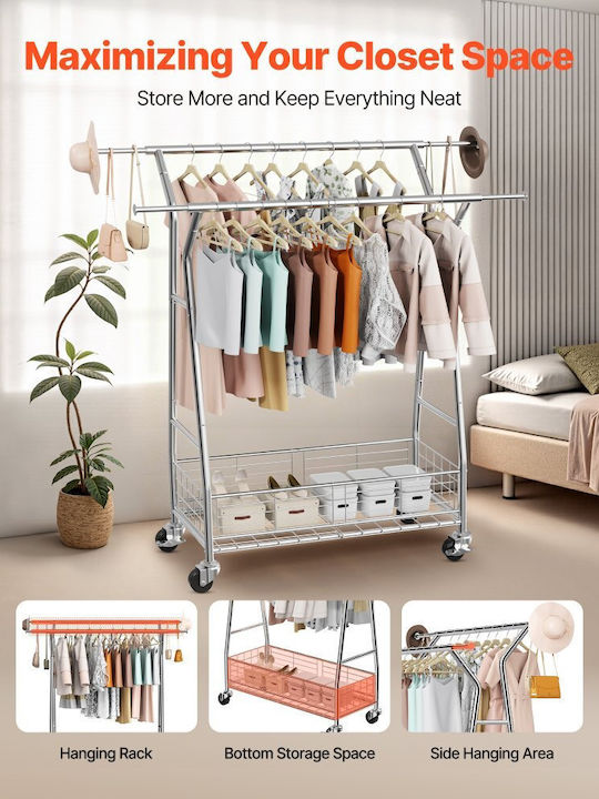 Vevor Rollbar Kleiderständer Gray 42cm Vevor Rollbar Kleiderständer Gray 42cm