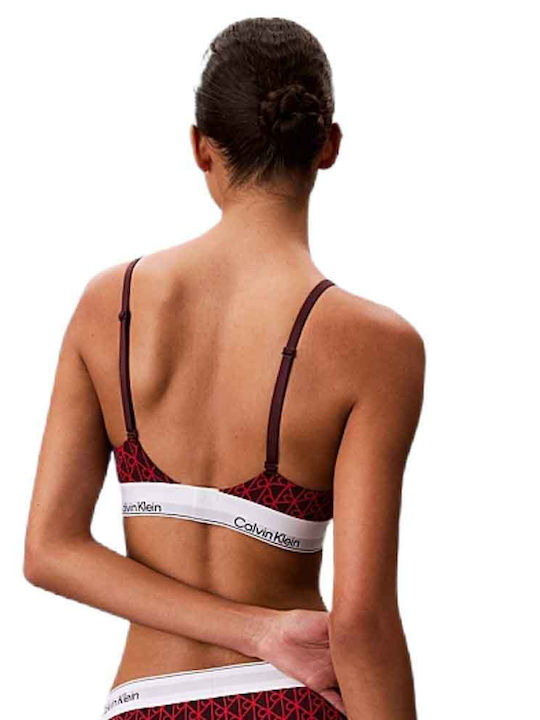 Σουτιέν Calvin Klein Lightly Lined Triangle Bralette Icon Cotton Modal Κόκκινο Μπορντό Σουτιέν Calvin Klein Lightly Lined Triangle Bralette Icon Cotton Modal Κόκκινο Μπορντό