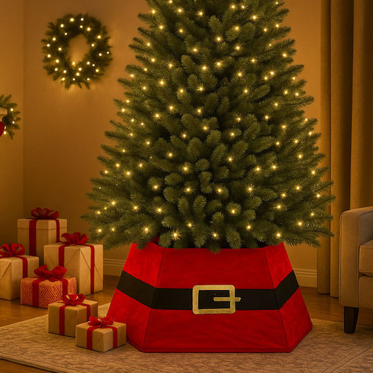 Weihnachtsbaumrock ''Weihnachtsmann'' Rot Ψάθινη Μ60xΠ30xΥ70εκ.