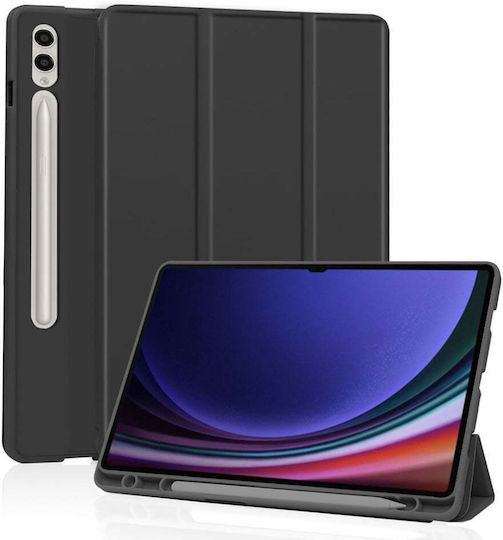 Tablet Case Samsung Galaxy Tab S9 Ultra S10 Ultra Pen Holder Sleep Wake Function Flex Trifold Set Sticker Black