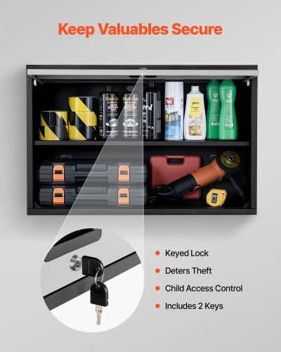 Metal Wall Cabinet Vevor 77w X 30.5l X 50h Cm Floating Tool Cabinet Garage Folding Door Shelf Load Capacity 108.9 Kg Suitable for Garage Basement Kitchen Storage Assembly Required