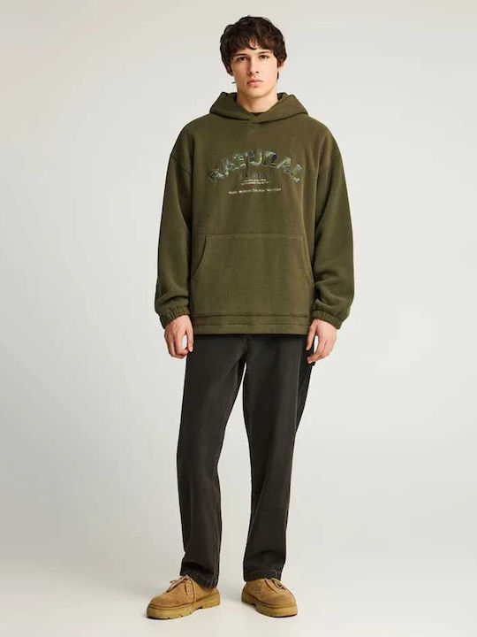 Sweatshirt with Hood Dusty Olive Green