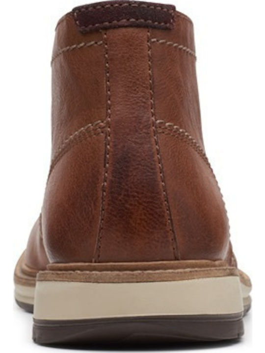 Mid Tan Men's Leather Casual Shoes Brown