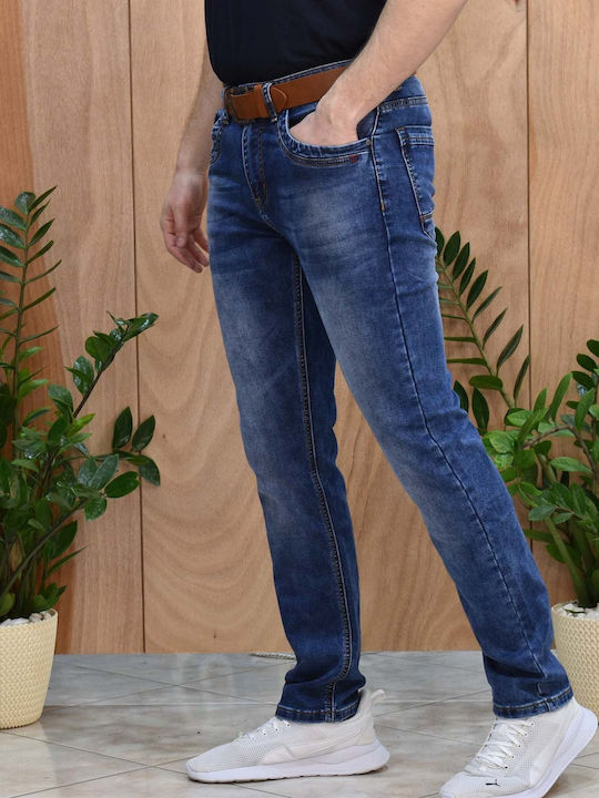 Men's Jeans Pants Elastic Blue