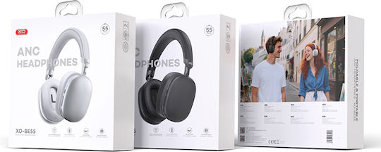 XO BE55 Bluetooth Wireless Over Ear Headphones with 36 hours of Operation Silver