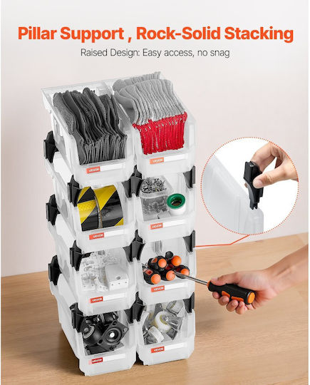 Vevor Plastic Tool Bin Organiser W27.6xD14xH13cm