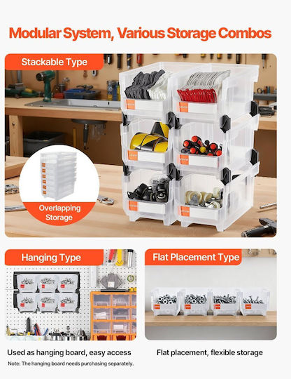 Vevor Plastic Tool Bin Organiser W37.7xD21.5xH18cm