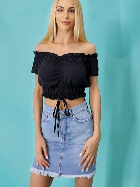 Women's Blouse Corset Off-Shoulder Black
