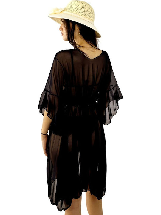 Feminin Scurt Caftan de Plajă Black