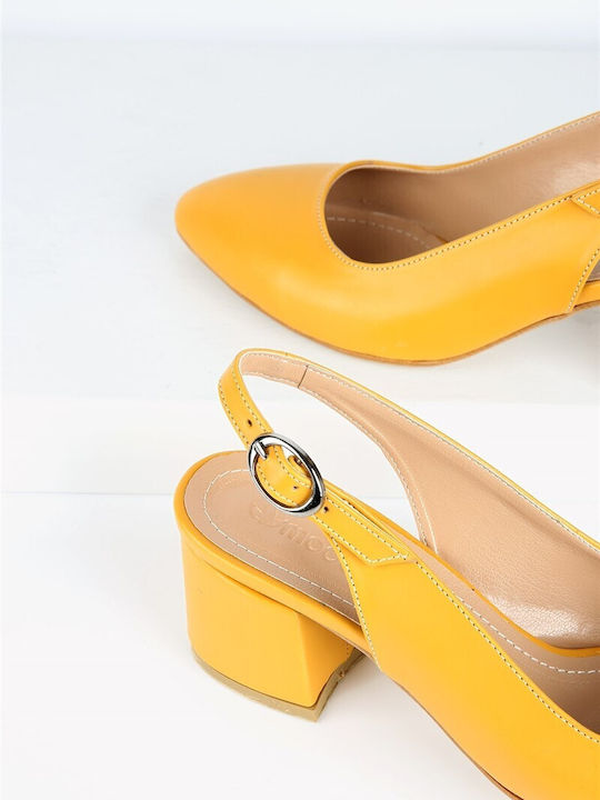 Leder Pumps Gelb