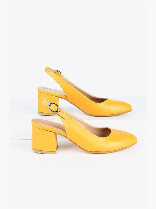 Leder Pumps Gelb