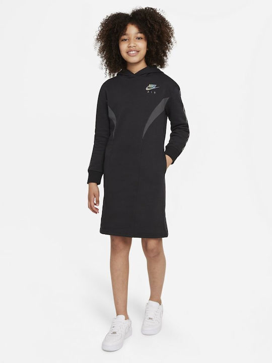 Air Kinderkleid Mädchenkleider Langärmelig Schwarz