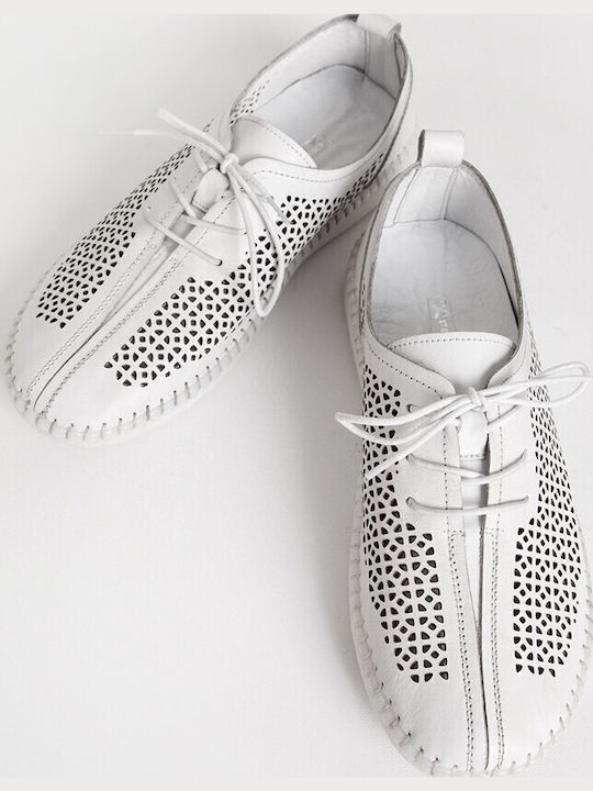 Δερμάτινα Γυναικεία Oxfords σε Χακί Χρώμα