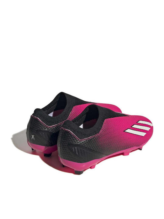 X Speedportal.3 FG Kids Soccer Cleats with Molded Taps Team Shock Pink 2 Zero Metallic Core Black