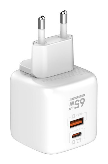 Ldnio Ldnio Handyladegerät Ohne Kabel GaN Mit USB-A und USB-C Ausgangsanschlüsse 65W Weiß