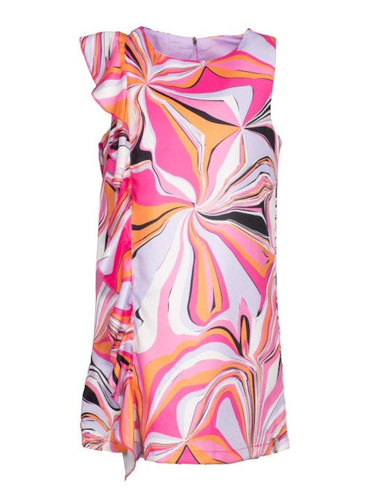 Children's Dress Sleeveless Satin Fuchsia