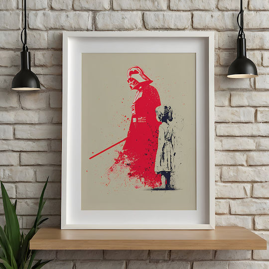 Poster Star Wars Darth Vader Banksy Art Mv304 21cm X 30cm White Frame Pvc