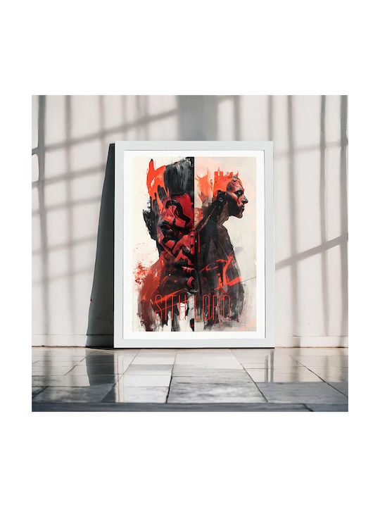 Poster Star Wars Darth Maul Mv305 21cm x 30cm Weißer Kunststoffrahmen