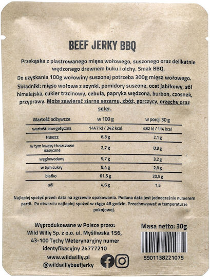 Wild Willy Jerky BBQ 30gr