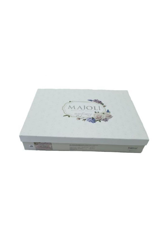 Majoli Bahar Set Husă de Pilotă Bumbac Dublă cu 2 Fețe de Pernă & 1 Cearsaf 200x220 Sydney Bej