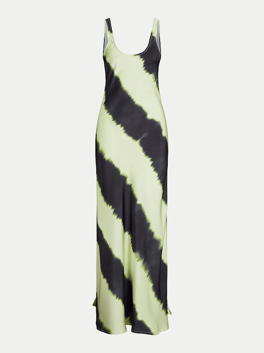 Sommer Maxi Abendkleid Satin Hellgrün