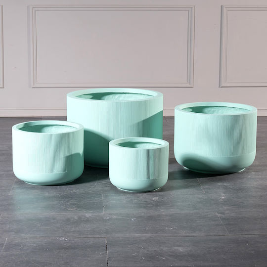 Supergreens Pot Ceramic Green Open 43x43cm.