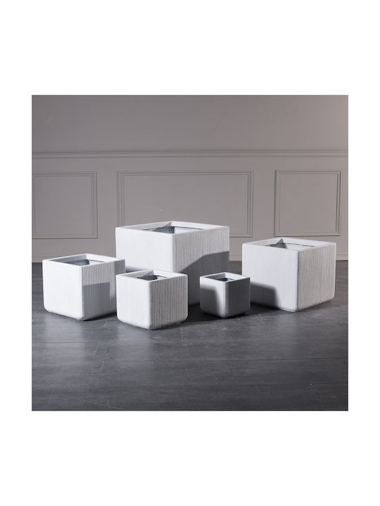 Supergreens Pot Ceramic White 23x23x22cm.