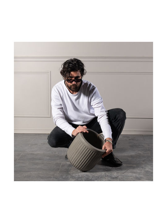 Supergreens Γλάστρα Τσιμεντένια Μπεζ 30x30x30εκ.