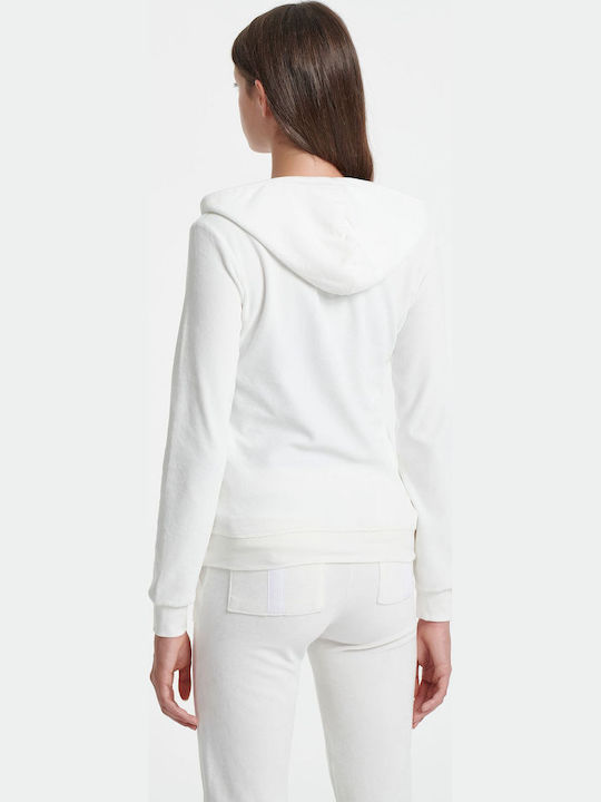 Women's Sweatshirt Jacket Velvet Hooded Ice Marl