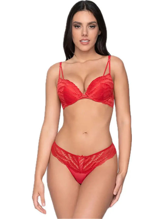 Flirt Γυναικείο Brazil με Δαντέλα Κόκκινο