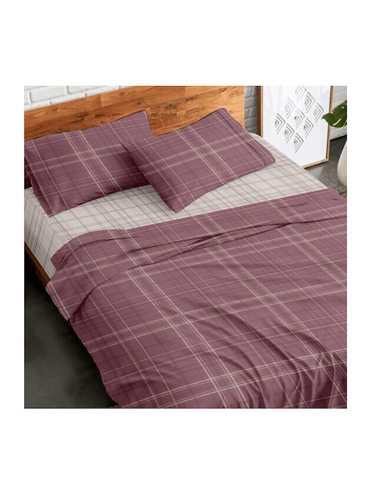 Sunshine Sheet Sets Queen Flannel 230x260cm. Flannel 2066 Bordeaux 4pcs