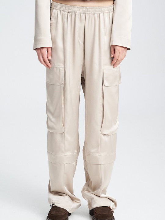 Zoya Γυναικείο Υφασμάτινο Cargo Παντελόνι Beige