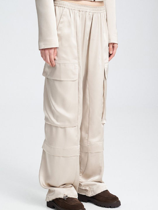 Γυναικείο Υφασμάτινο Cargo Παντελόνι Beige