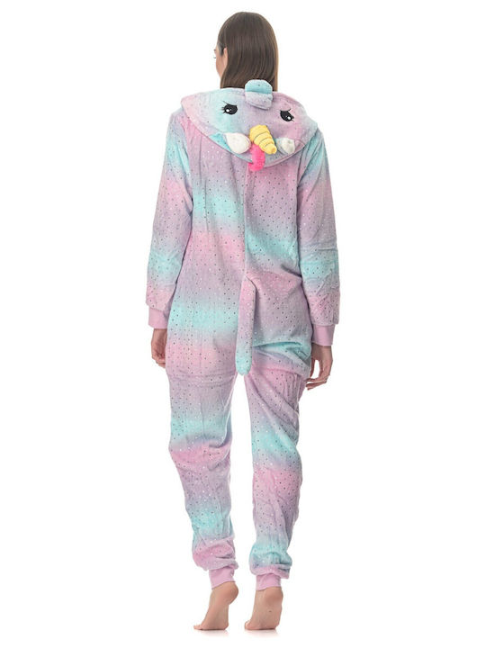 Love Winter Damen Einteiliger Pyjama Purple