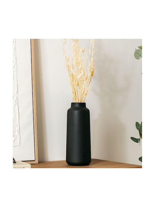 Atmosphera Διακοσμητικό Βάζο Κεραμικό Rily Μαύρο Φ12xΥ30cm