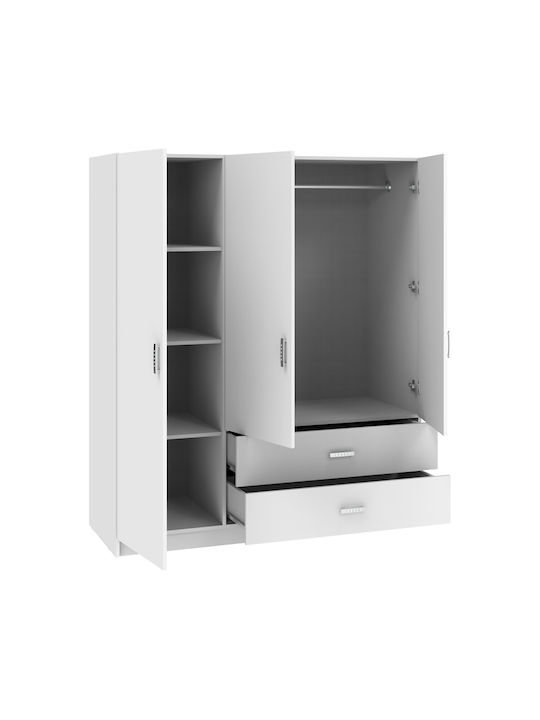 Ușă triplă Dulap de Haine Royal Alb 150x58x177cm