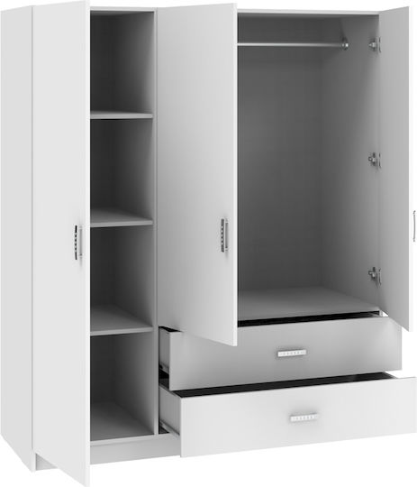 Ușă triplă Dulap de Haine Royal Alb 150x58x177cm