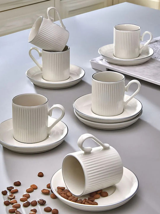 Aithrio Set Tassen Kaffee aus Porzellan 12Stück
