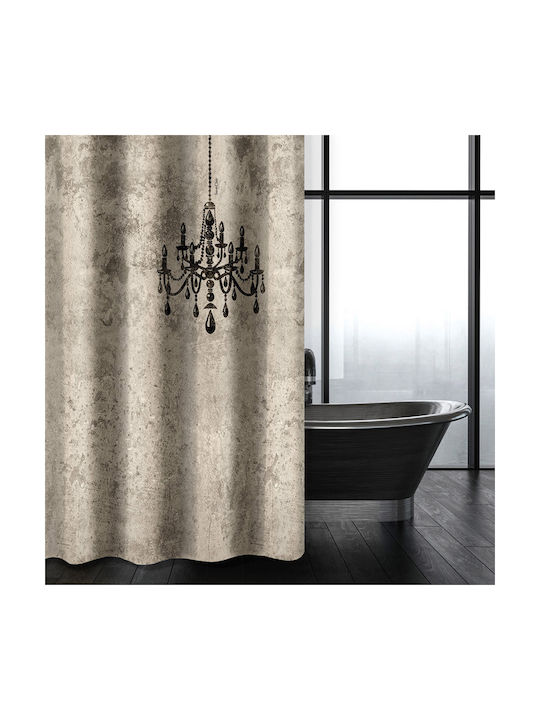 Saint Clair Abstract Fabric Shower Curtain 240x185cm Natural