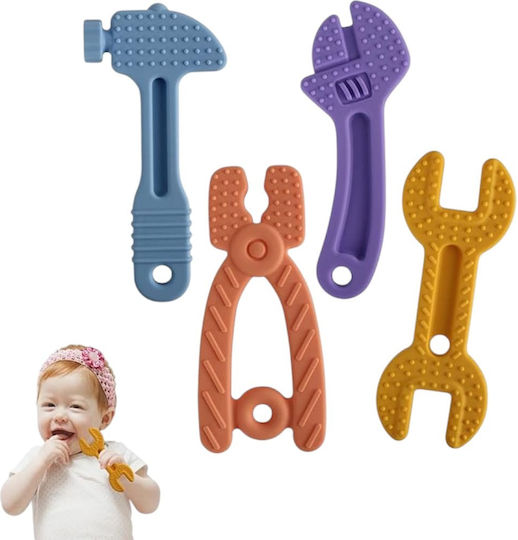 Queen Mother Little Craftsman Silicone Teething Teether 4 Pieces