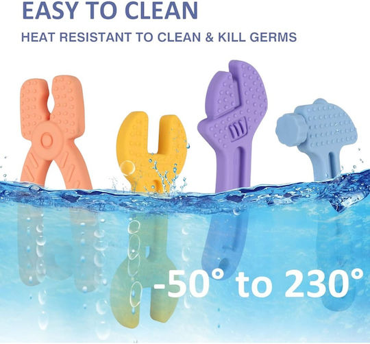 Queen Mother Little Craftsman Silicone Teething Teether 4 Pieces