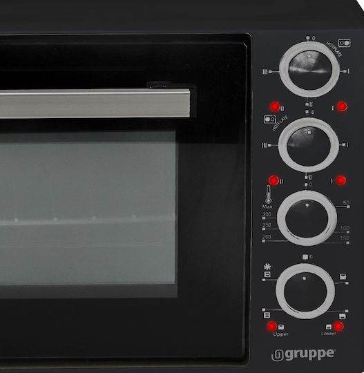 Gruppe Electric Countertop Oven 50lt with 2 Burners and Air Black
