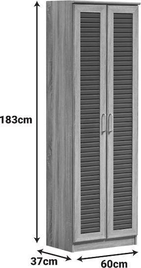Sante Metallic Shoe Organizer Beige 60x37x183cm